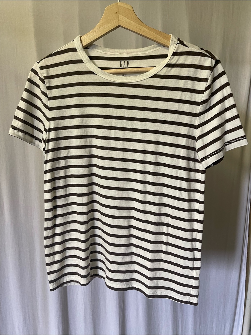 GAP Striped Short Sleeve Tee in White and Black